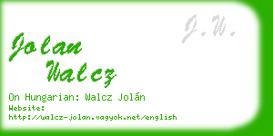 jolan walcz business card