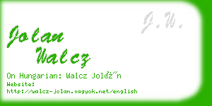 jolan walcz business card